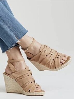 Sam Edelman Awen Suede Wedge Espadrille Sandals.